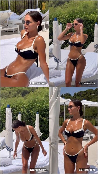 Aetaraa instagram brunette girl with adorable tits and pussy in the pool. Hot and amazing girl with cute face and nips