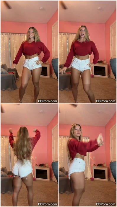 Allie Brink onlyfans leak video with hot dancing without her panties and showing massive fitness legs