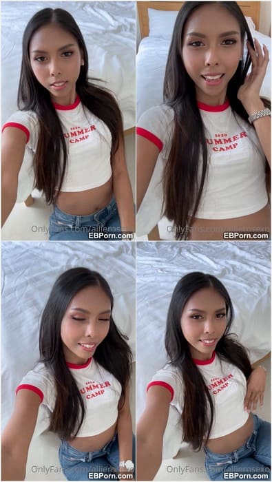 Allie Rose onlyfans leak video with hot face and pussy in jeans. But i lick her pussy and smell her hot pussy. HOT!