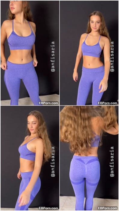 Anfisa Riazhkina sex lover babe in hot yoga pants. Beauty model with cute face wanna sex in back now with creampie