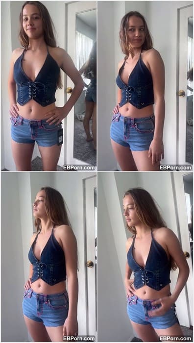 Anfisaria instagram leaks with hot tits and pussy in short jeans. Sexy and beauty Anfisaria with hot tits w/o bra