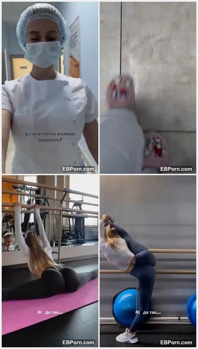 Viktoria Berest nude and hot girl open her pussy and show cameltoe lips in yoga pants. No panties, no cum. She wants creampie now.