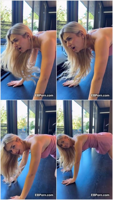 Blondeish porn leaked video with sex in back after gym. Sexy blonde wanna creampie in asshole or pussy. Mad girl
