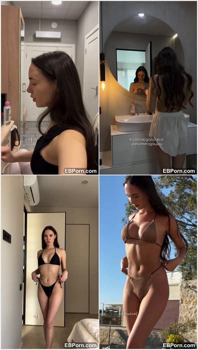 Burchiknika nude girl with amazing tits and hot slim body. Brunette model from Russia so popular influencer! HOT
