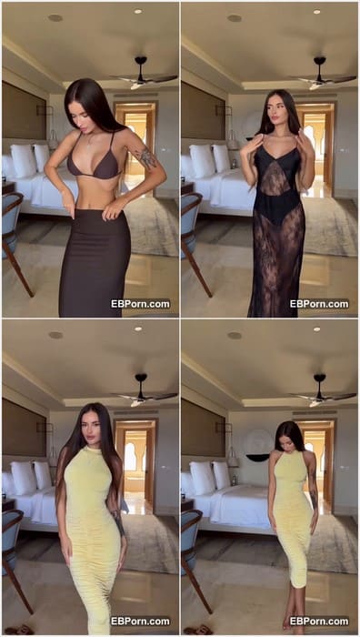Dasha Shu nude brunette babe posing in hot bikini and take off her skirt on leak video from private messages in Dasha Shu Instagram!