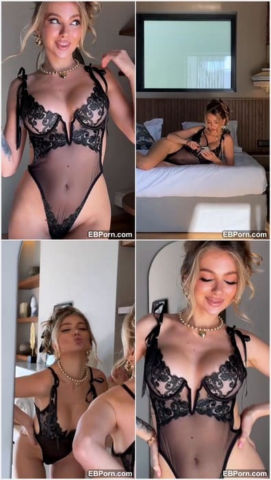 Dinamillion naked model in hot black lingerie. Cute and hot slut with funny face and big tits on full leak video!