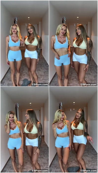 Xxgabbyfit tits and pussy in hot yoga pants posing with her girlfriend and better client from gym. Get that leak for free