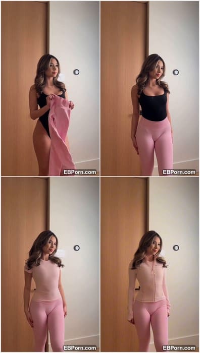 Grace Garcia nude model without panties posing (only fitness pants). Hot and sexy latina big ass model on leak video
