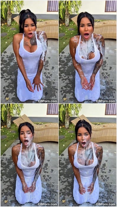 Hola_Vix blowjob lover girl with hot mouth and sexy face. Beauty girl with tattoo body and hot nipples get massive facial