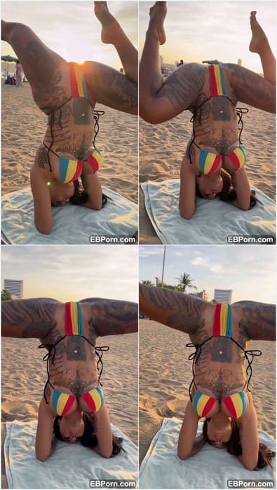 Onnicha Vix leaks videos with open her cunt for a lot of people on the beach. Tattoo hot slut with big fake tits! WOW