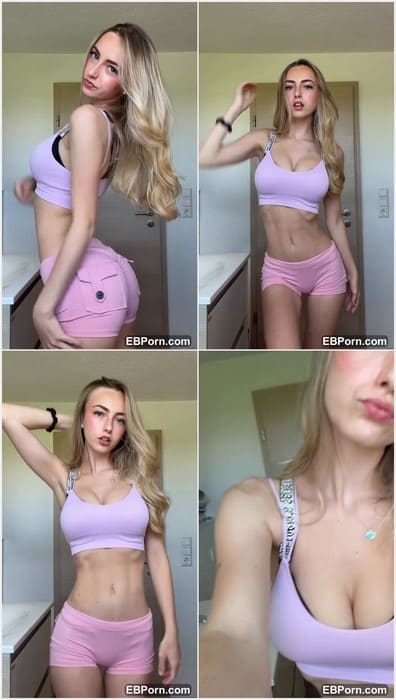 Kim Jule nude blonde girl with fitness perfect body in tight pants. Hot blonde with awesome tits! Download that now