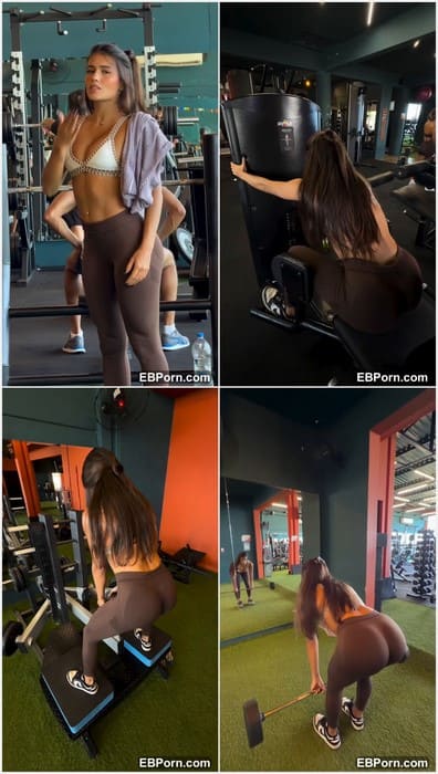 Luiza Marquesa sex lover babe touch her pussy in gym and show wet asshole for sex right now. Tight and fitness body model