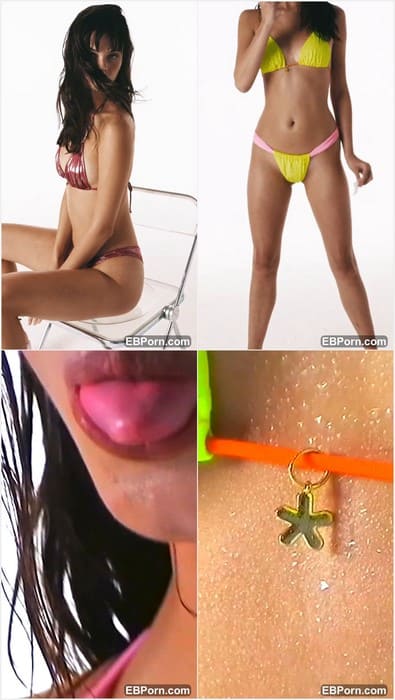Meika Woollard lingerie model posing in sexy bikini and wait her boyfriend for sex. Beauty brunette girl! Download it