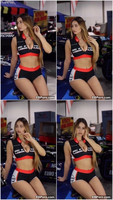 Melania Fogliaro xxx model with her sexy tits topless on motor show. Hot and amazing Italian model! Enjoy with her ass