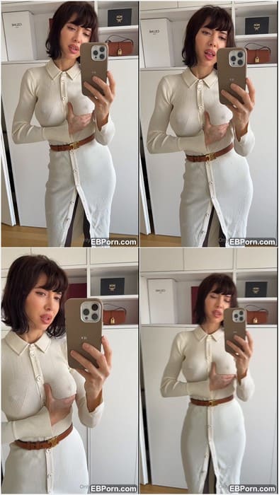 Milo Moire hot brunette slut touch her big tits and amazing pussy without panties. Hot slut waiting my dick now! WOW