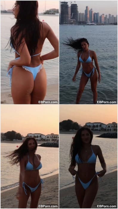 Ohangelaaaaa model in hot bikini with awesome pussy and legs posing on Dubai beach with hot tits and ass! Download that for free