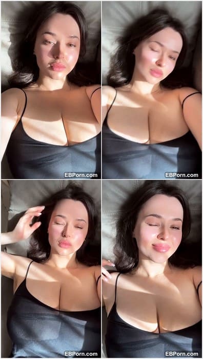 Olga Boo nude brunette babe show her tits in night pijame without lingerie. I see and suck her hard nipples! So wet and hot girl!