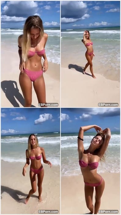 Polina Malinovskaya leaked video with her amazing body on the public beach in Dubai! Hot and amazing girl from Russia! HOT